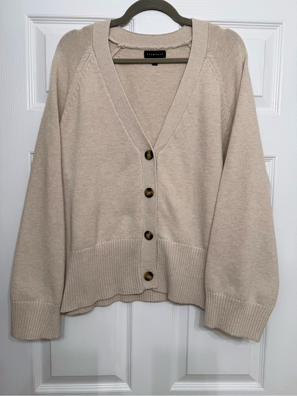 ELOQUII Elements Beige Taupe Button Up Cardigan Sweater 18/20